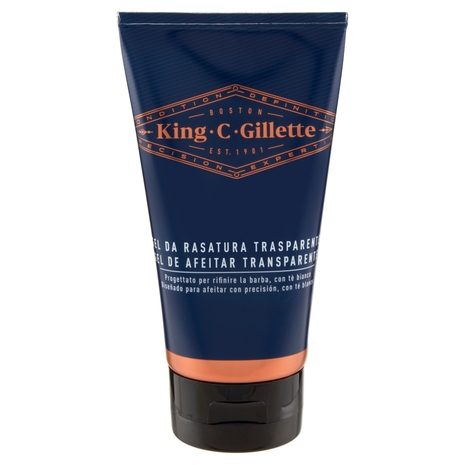 King C. Gillette Gel da Barba Trasparente con Tè Bianco e Olio di Argan 150 ml